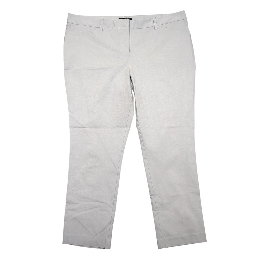 Mario Serrani Dress Pants Womens 16 Stretch Career Trousers Light Gray Solid